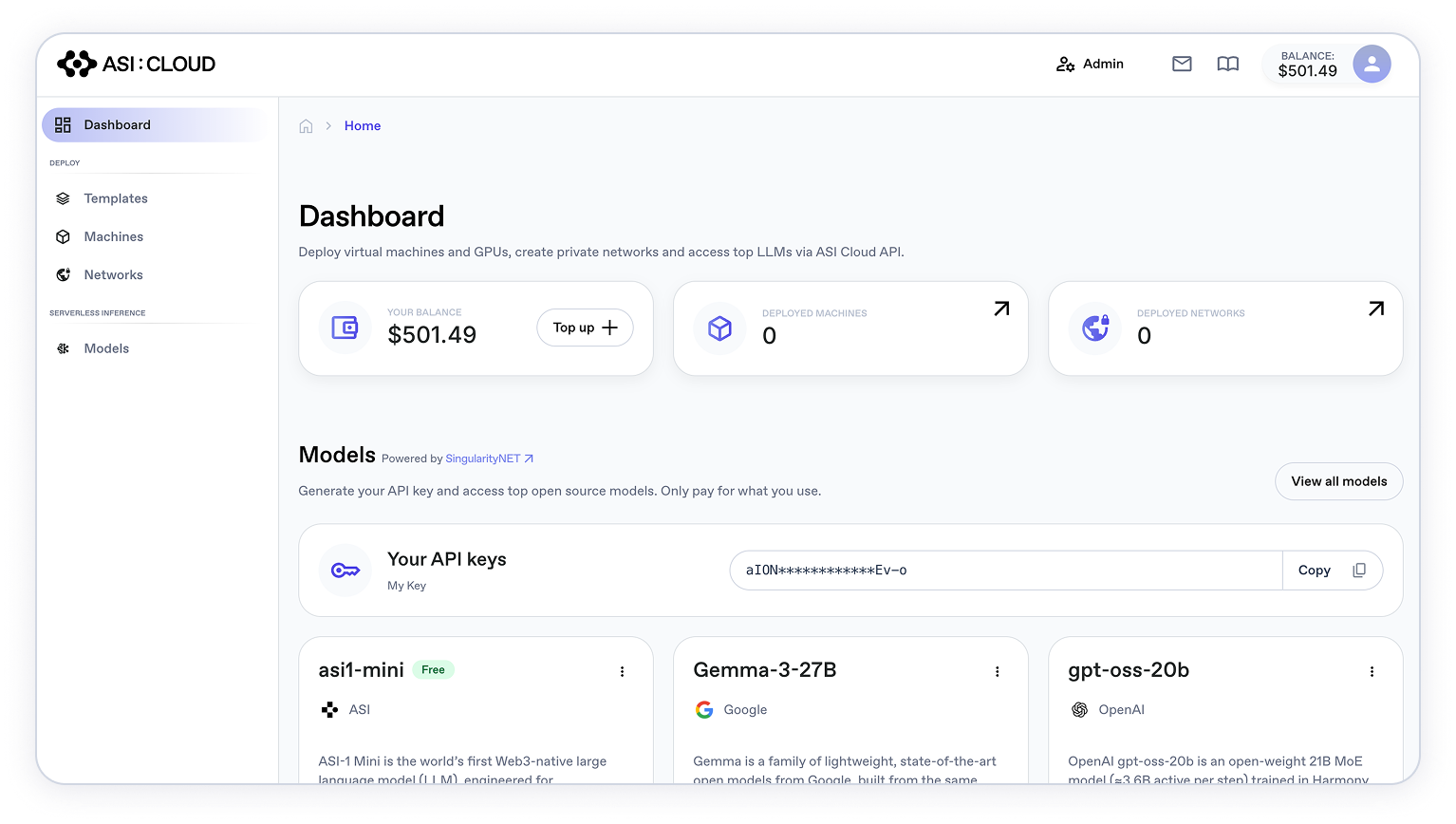 Dashboard screenshot